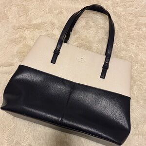 Kate spade navy blue and off white tote